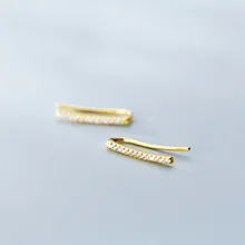 MloveAcc стерлингового серебра 925 гладкие палочки ослепительный фианит серьги гвоздики для женщин Мода Серебро 925 ювелирные изделия