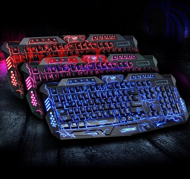 От dhl или ems 50 шт. светодиодный проектор с подсветкой Игровая клавиатура M200 USB