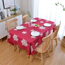 Natal vermelho bordado floco de neve toalha de mesa de linho de algodão toalha de mesa corredor de mesa de ano novo decoração para casa 2022 pano de mesa de natal