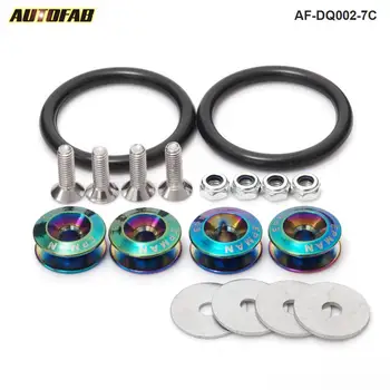 

Neo Chrome Jdm Quick Release Fasteners For Car Bumpers Trunk Fender Hatch Lids Kit AF-DQ002-7C