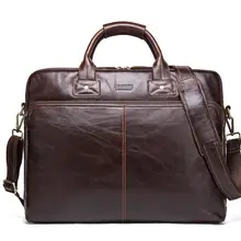 Мужская сумка, Офисная сумка, кожаная Ретро сумка, может держать 15,6 дюймов, ноутбук, компьютер, Бизнес Портфель, одноцветная сумка