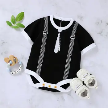 

Newborn Baby Bodysuits Summer Short Sleeves Infant Kids Black Body Suits Tops 0-18M Toddler Boys Jumpsuits Outfits Children Wear