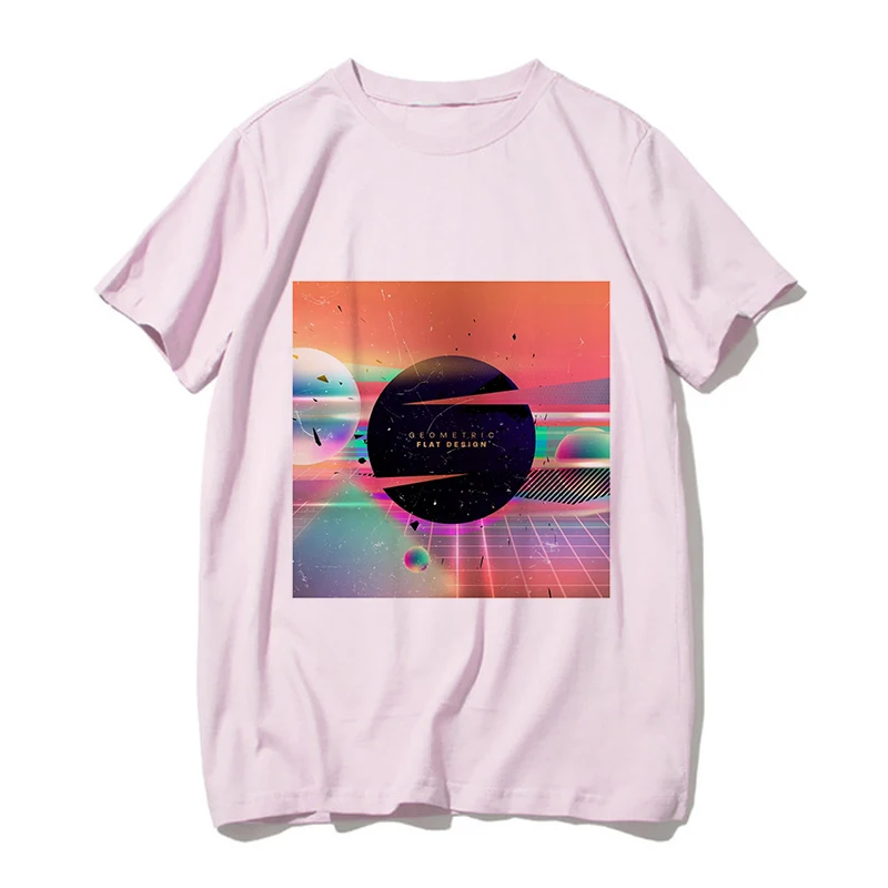 4341-pink Новинка, розовая Женская одежда, эстетика vaporwave Art, Harajuku, винтажная мода, уличная одежда, спортивный костюм, индивидуальная женская футболка - Цвет: 4341-pink