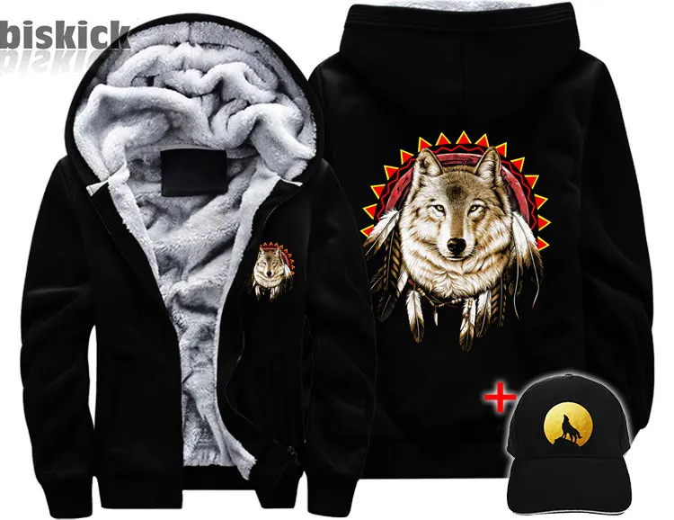 Wolf Veste loup regard одежда для мужчин wo men wolf dream плотное пальто куртка зимняя теплая Толстовка Топ толстовки - Цвет: Style 16 Asian size