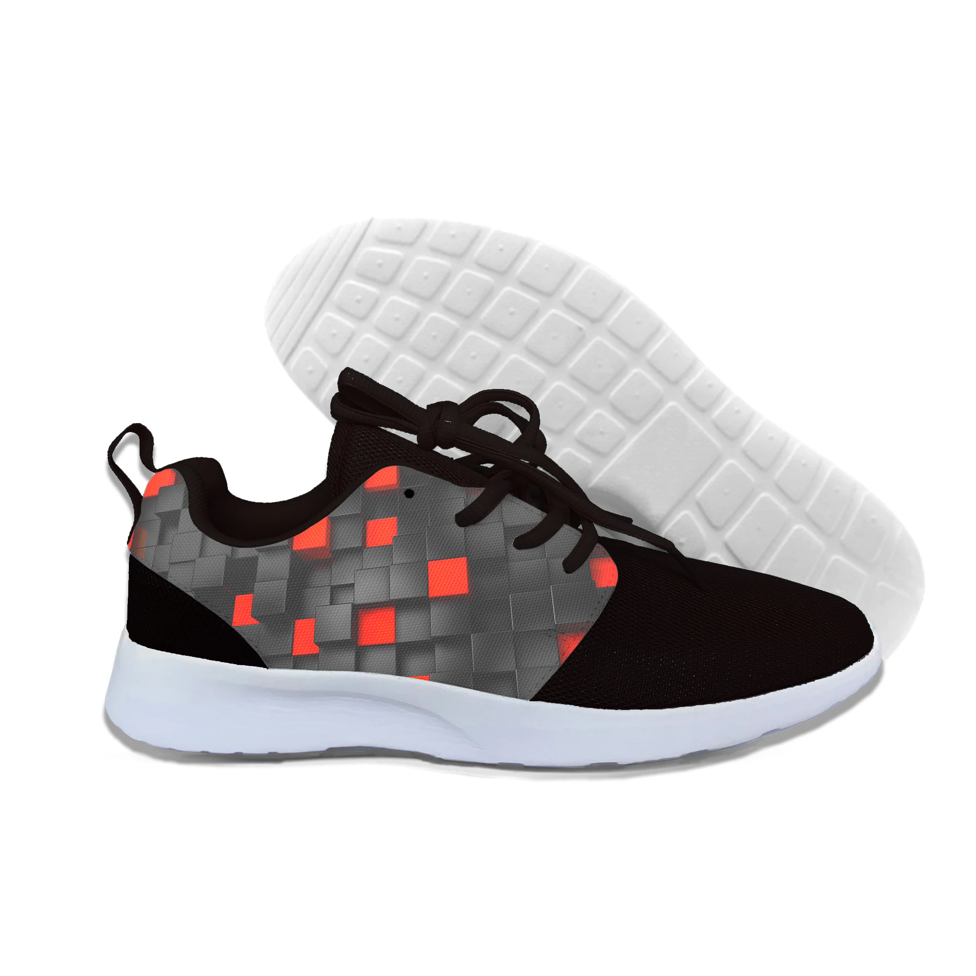 

2019 hot fashion Black red Squares 3D casual shoes for men/women high quality Harajuku 3D printing Black red Squares Sneakers