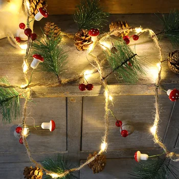 

2m 20Led New Year Decor LED String Light Pine Cone Copper Wire Fairy Warm White Garland Lights For Christmas Home Wedding Party