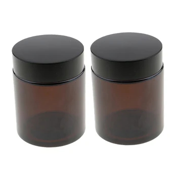 

2pcs 100g Brown Empty Glass Mask Jars Containers Cosmetic Cream Make-up Bottles Pot For Face Cream Cosmetics Storage Case