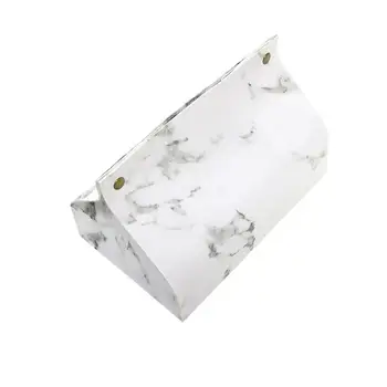 

19.4x12.7x13cm Marble Texture Tissue Bag Paper Towel Bag Tissue Box Napkin Holder Storage Pouch for Home Shop Car White Black