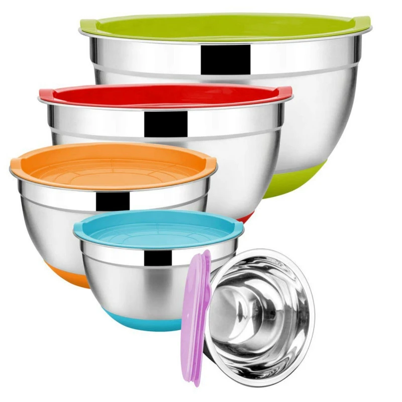 Stainless Steel Mixing Bowls 1826cm Diameter Metal Nesting Bowls With
