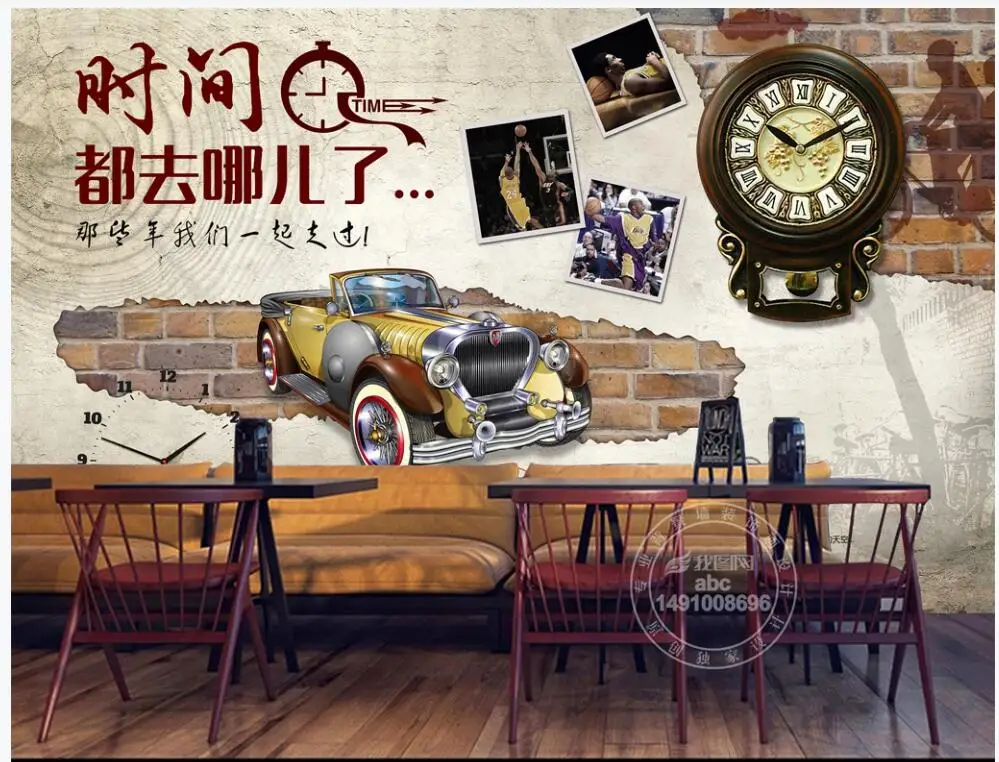 

3d wallpaper custom photo mural Retro vintage car brick wall background home decor living room wallpaper for walls 3 d