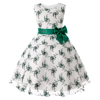 

Girls Print Dresses 2019 New Pattern Full Dress Princess Lace Evening Party Clothing