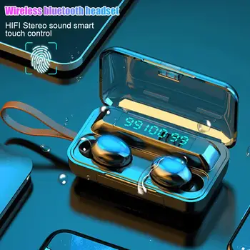 

5.0 Bluetooth Headset F9-5 TWS Wireless Earphones 9D Bass Stereo Earphones Earbuds Built-in Microphone for iOS Android Devices