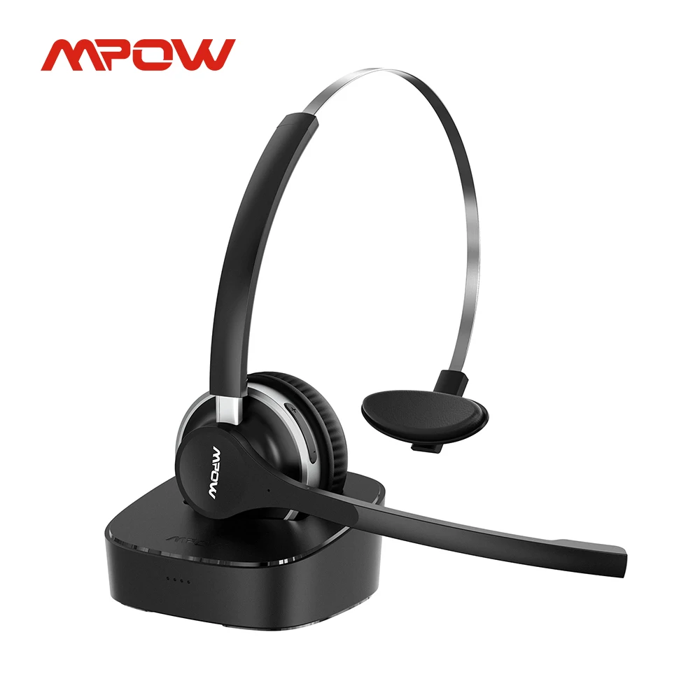 Mpow HC3 Pro V5.0 bezprzewodowy zestaw słuchawkowy Bluetooth słuchawki z podwójnym redukcja szumów Mic stacja do ładowania dla telefonu komórkowego biuro