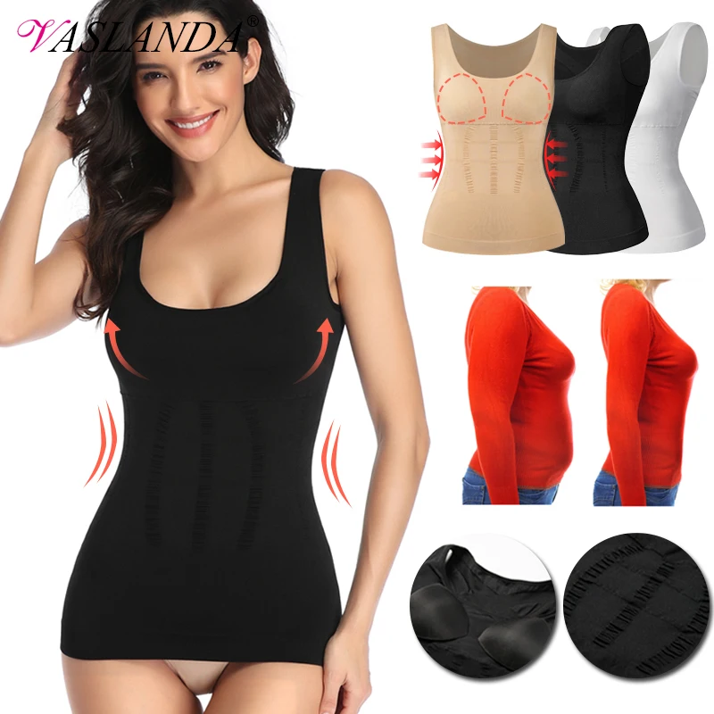 Women Padded Bra Shaper Compression Vest Shapewear Shaping Tank Tops