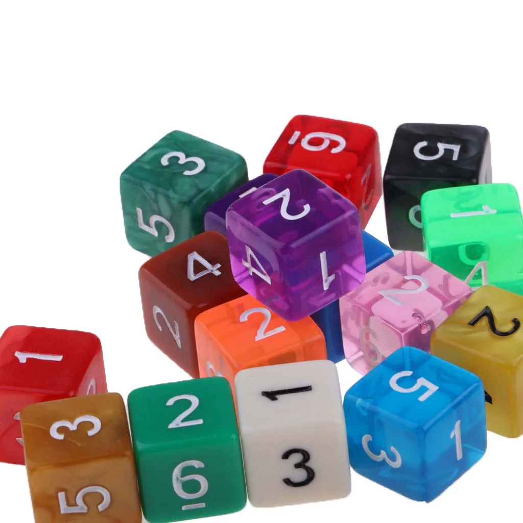 25Pc 16mm D6 Dices Set for D&D TRPG MTG Board Game Party Supplies Gifts