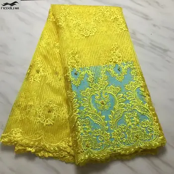 

Madison African Beaded 3D Tulle Lace Fabric 2020 African French Lace Fabric High Quality Nigerian Embroidery Tulle Lace Trim
