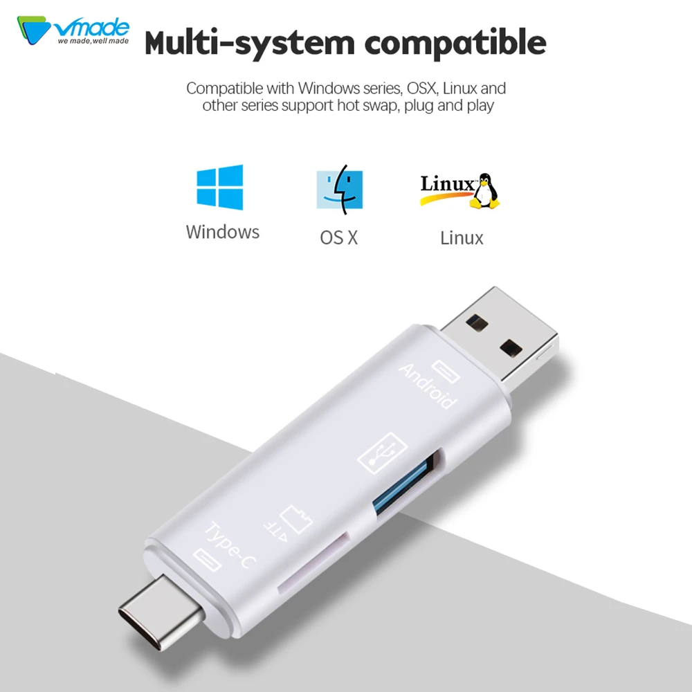 

Vmade USB Type C OTG Adapter USB C Male To Micro USB Male Cable Converters For Macbook Samsung S10 Huawei USB To Type-c OTG