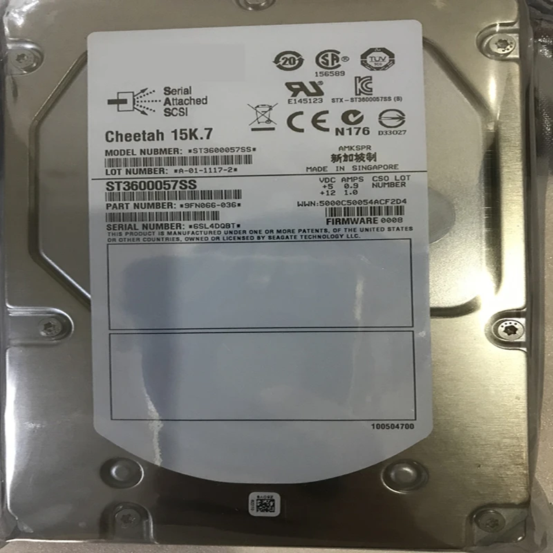 New Original HDD For Seagate 600GB 3.5" 15K SAS 16MB For Internal Hard Disk Enterprise Class Hard Drive ST3600057SS
