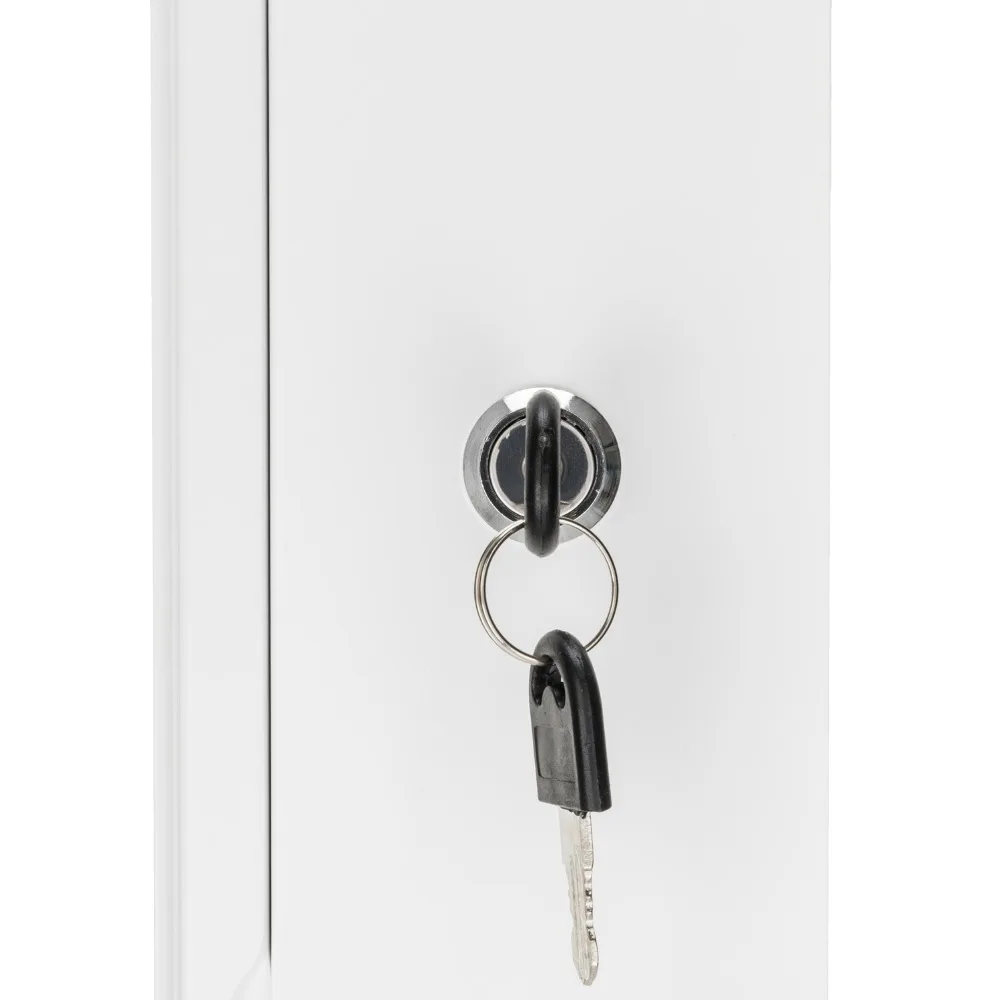 Lockable Jewelry Cabinet Organizer Storage Box Stand with Makeup mirror White Dresser Home Furniture for bedroom (24)