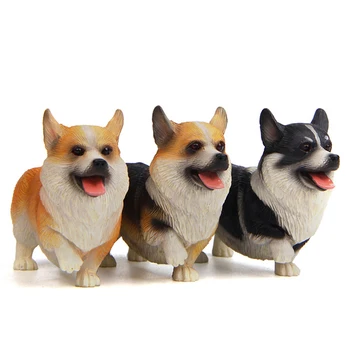 

3pcs/lot Welsh Corgi Bulldog Husky Figure Resin Kawai Zakka Puppy Action Figure Model Ornaments Home