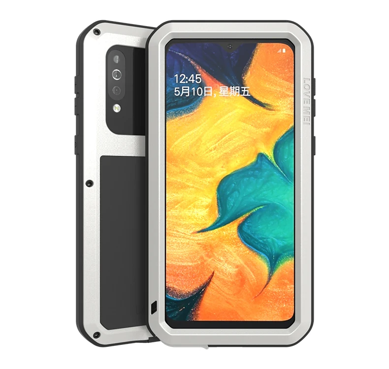 Для samsung Galaxy A40s металлический бронированный противоударный чехол для samsung Galaxy A40s(6,4 дюйма) Прочный чехол для всего тела анти-падение Чехол - Цвет: Серебристый