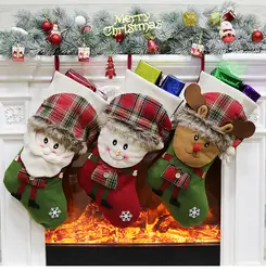 Милая плюшевая детская игрушка лицо снеговик олень, Санта носок для подарков Git Pocket Candy Bag мягкие игрушки Рождественский подарок #3270