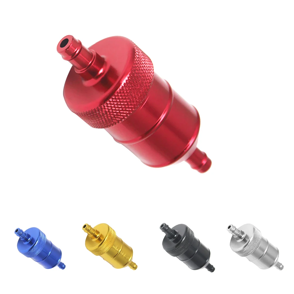 8mm 5/16'' Universal Chrome Aluminum Fuel Filter Car Petrol Diesel Inline