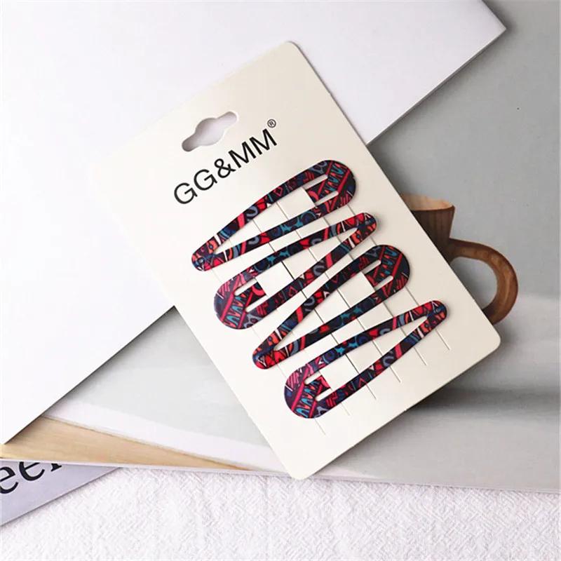 4Pcs/set New Lovely Cartoon Heart Type Metal Candy Color Girls Hairpins Hair Clip Kids Headwear Children Accessories Baby BBClip