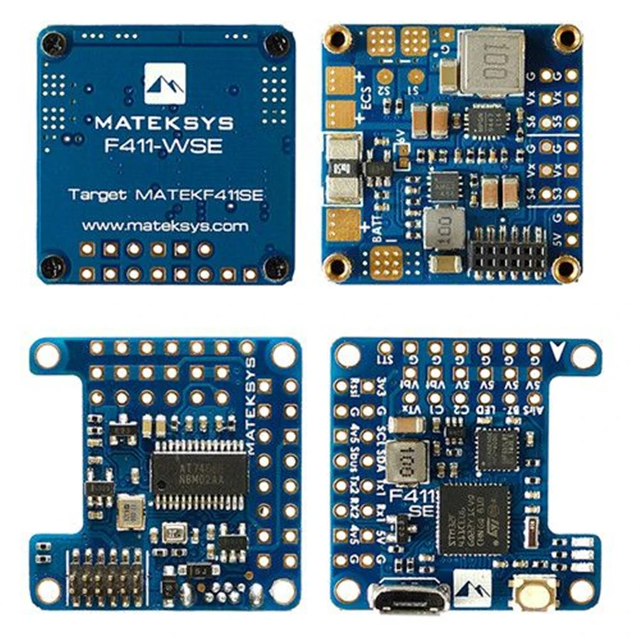 Matek Mateksys F411-WSE компактный Контроллер полета и BEC 5V Выход Встроенный 2-6S ESC 78A ток Senor для iNAV RC Дрон крыло