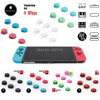 

10Sets Skull & Co. CQC FPS Thumb Grips Set Joystick Cap Analog Stick Cap for Nintendo Switch Joy-Con Controller Joycon