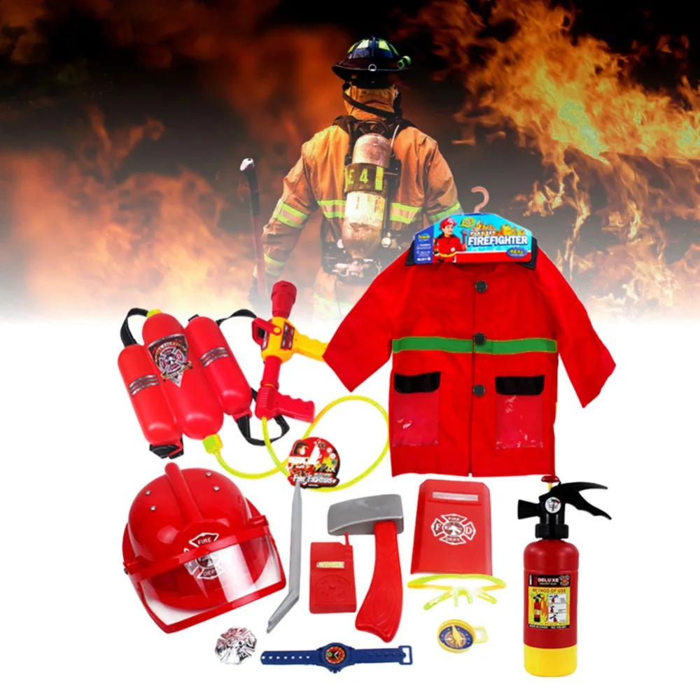 12 шт. костюм пожарного костюм Ролевой костюм нарядный набор игрушка-Пожарник дети ролевые игры игрушки смелые маленькие развивающие игрушки