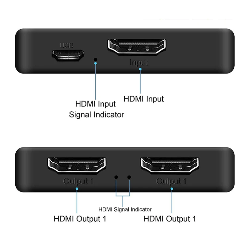 1x2 Switch Splitter HDMI-compatible 4k 60hz 1 in 2 Out for Dual Monitors Full HD 1080P 3D Come with High Speed HDMI Cable