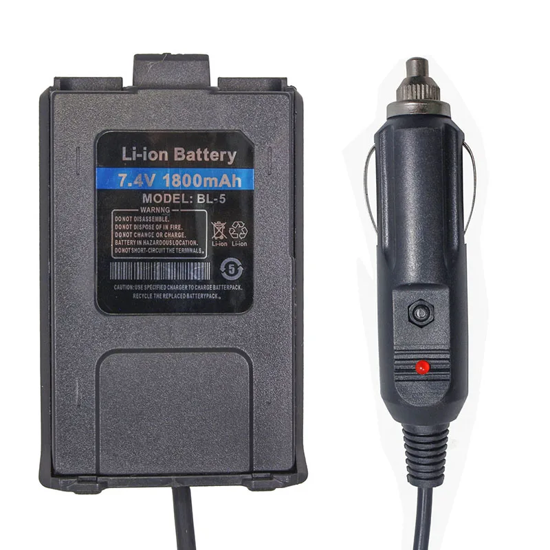 Baofeng UV-5R 12V Car Charger Battery Eliminator for BAOFENG UV-5R UV-5RE Series DM-5R PLUS Walkie Talkie
