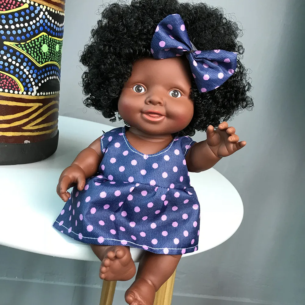 Африканская кукла игрушка черная кукла ребенок подвижный шарнир милый лучший подарок рождественские игрушки для детей ребенок reborn corpo de silicone inteiro
