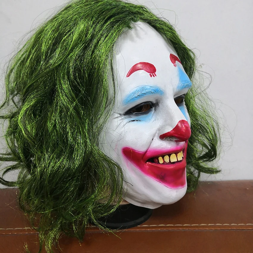 Joker Joaquin Phoenix Mask Clown Cosplay Anime Prop Latex Halloween Funny Face Anonymous Men Adult Masquerade Mask Carnival