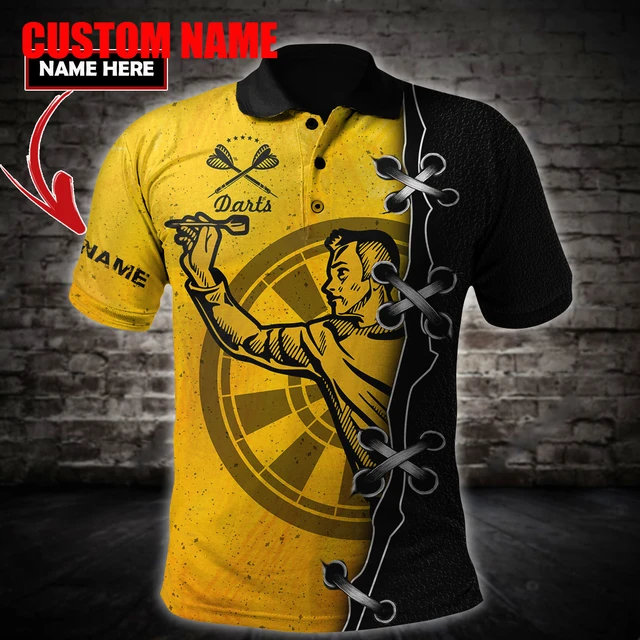 PLstar Cosmos 3DPrint Newest Darts Player Polo Shirt Custom Name Team Funny Harajuku Streetwear Sleeveless Tees Fitness Unisex 1 Gray