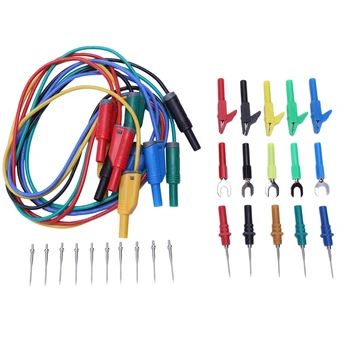 

BHTS-P1050B 4Mm Stacked Banana Plug Test Lead Kit For Multimeter Alligator Clips U-Type Harpoon & Puncture Test Probe
