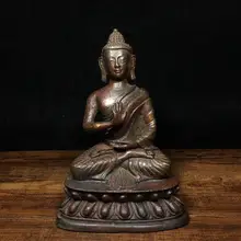 

Wedding 6" Tibet Buddhism Temple Old bronze Shakyamuni Buddha Statue Buddha statue Bhagavad (Bhagavad) Gautama Siddhartha