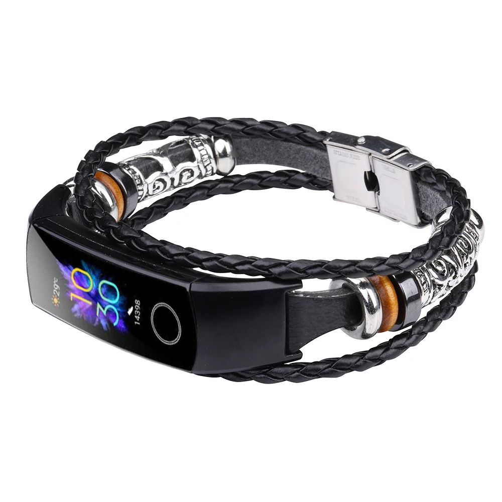 В стиле ретро с кожаным ремешком для Honor Band 4 5 настоящий ремешок для часов Ремешок для huawei Honor Band 4 Band 5 Pulsera Correa сменный ремешок