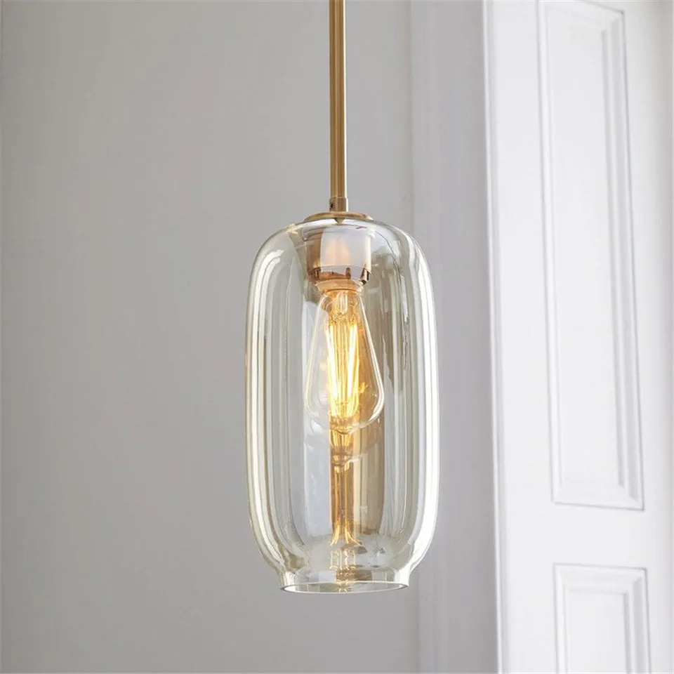 Современный подвесной светильник из железного стекла, светодиодный светильник для гостиной, спальни, бара, столовой, подвесной светильник