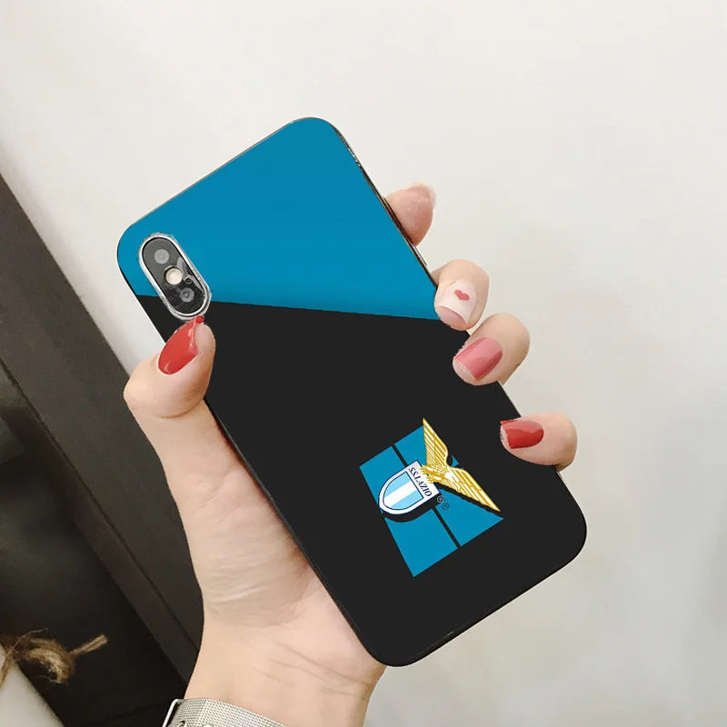 Чехол для телефона Immobile чехол для iphone DIY для Lazio FC чехол черный мягкий Уретановый Термопластик(tpu) для iphone 11Pro X XR XS MAX 7 8 7plus 6 6S 5S SE 5