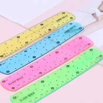 

4 Pcs Soft Multicolour Student Flexible Ruler School 6inch Straight Tool 15cm Stationery Student G6J2