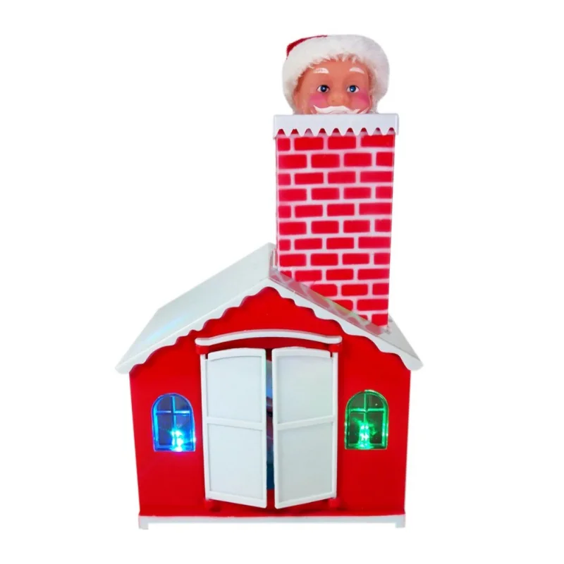 

Electric Christmas Children Gift Climbing Chimney Santa Claus Doll Toy Figurine Ornament With Music New Year Home Decoration
