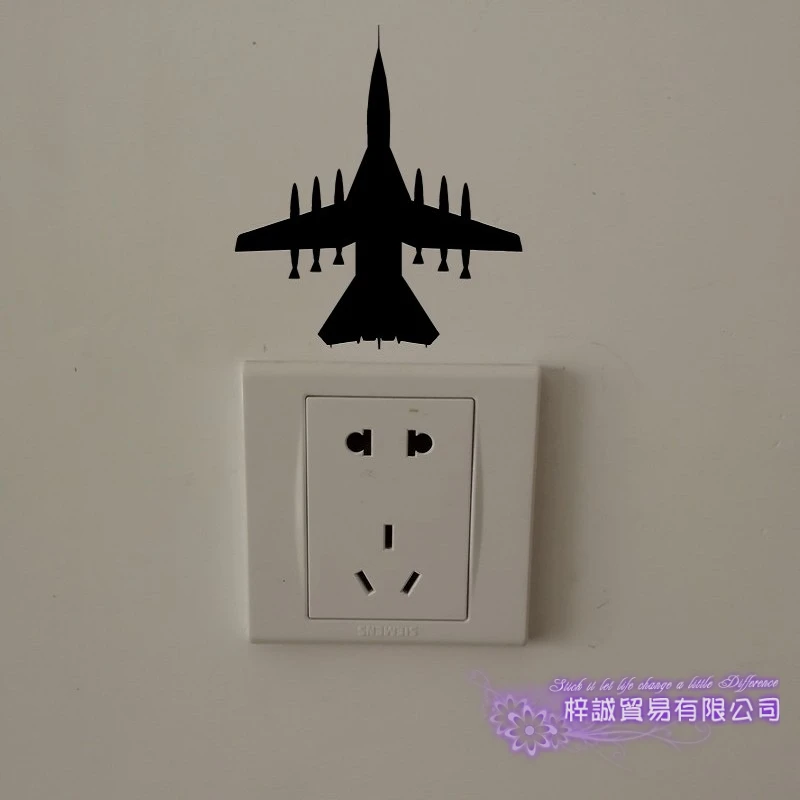 Dctal Airplane Switch Sticker Vehicle Decal Classic Aircraft Posters Vinyl Wall Decals Aeroplane Parede Decor Mural