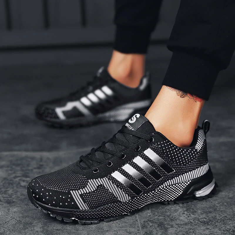 Мужские кроссовки; легкие повседневные кроссовки Flyknit; удобные дышащие модные износостойкие кроссовки для тренировок; Прямая поставка; AODLEE