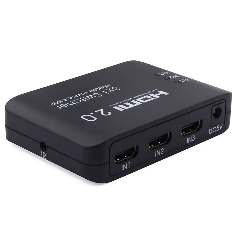 3x1 HDMI коммутатор 4K 60 Гц 4:4:4 UHD HDR HDCP 2 CEC 18 Гбит/с ультра тонкий|Пульты ДУ| |