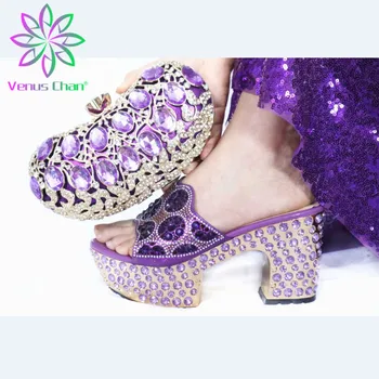 

Fashion New 2020 Italian Shoe And Bag Set For Party Nigerian Shoe With Matching Bag Matching Purple Shoe And Bag for Wedding