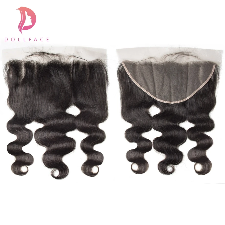 

Brazilian Human Hair Lace Closure body wave 13x6 Transparent Lace Closure With Pre Plucked Baby Hair Bleached Knot Free Shipping