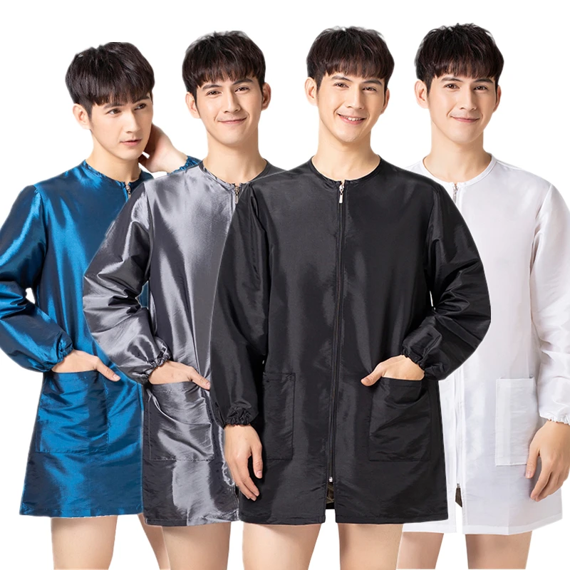 

Salon Barber Professional Smock Stylist Zipper Work Uniform Hairdresser Hairdressing Cape Work Clothes Pet Groomer Apron Gown