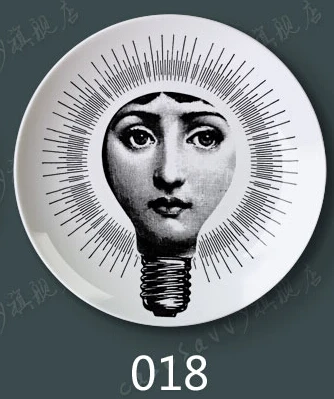 8 дюймов Креативный дизайн Fornasetti настенная декоративная тарелка Ретро Европейский Элегантный стиль кухонное украшение высококлассный дом - Цвет: 18